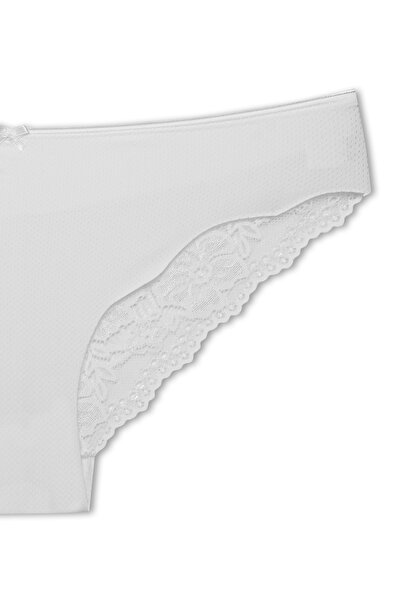 HNX 5'li İnterlok Lazer Kesim Arkası Dantel Slip Kadın Külot