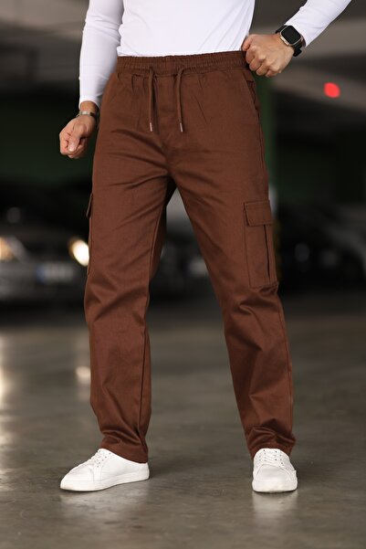 KHAYN ERKEK KARGO CEPLİ LASTİKLİ BEL PAMUKLU GABARDİN KUMAŞ PANTALON K2029K
