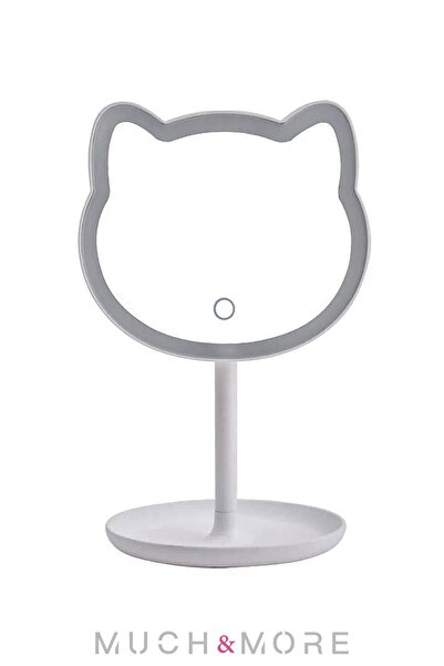 Modex Kedi Dokunmatik Led Işıklı Masa Üstü Makyaj Aynası Ledli ( Pil İle Çalı...