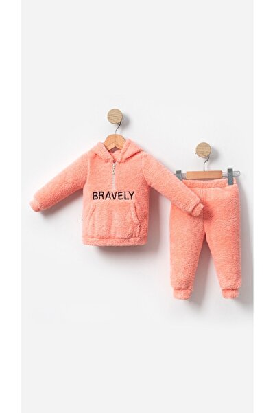 aden kids bebe çocuk peluş kışlık alt üst takım eşofman takımı