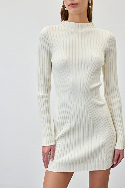 VATKALI Perkins yaka kısa triko elbise