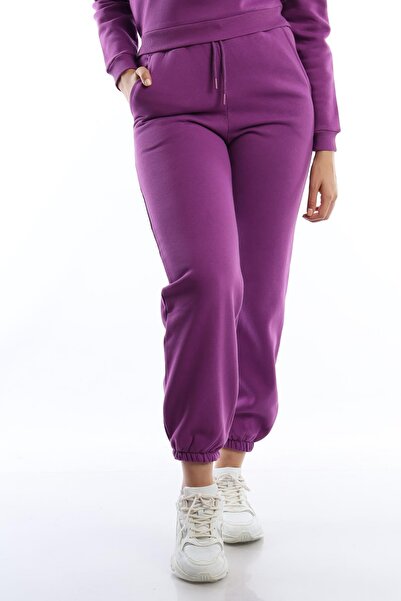 Polo State Pantaloni de sport elastici cu 3 fire pentru femei, mov