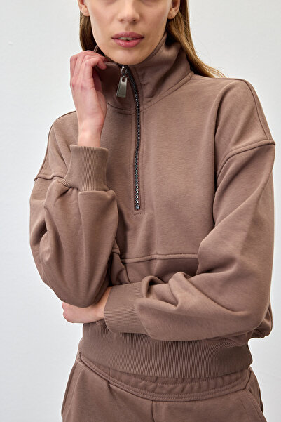 VATKALI Φούτερ oversize με μισό φερμουάρ