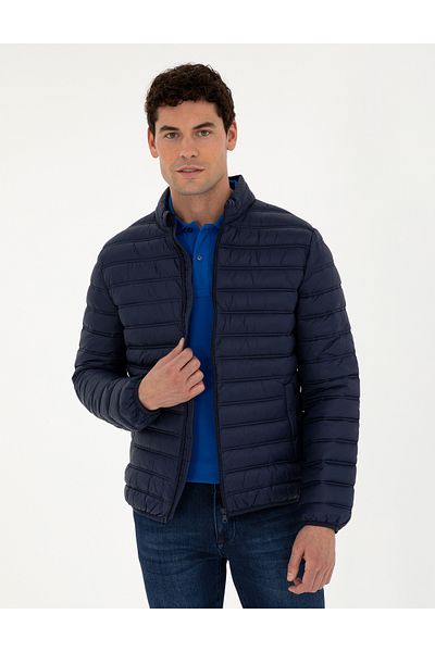 Pierre Cardin VR033 Модел Тъмносиньо Късо Палто - 50287245