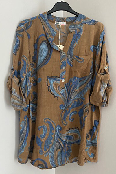 AYASOFYA OTANTIK Bluză cămașă bumbac 100%% din bumbac, cu model de frunze, cu...