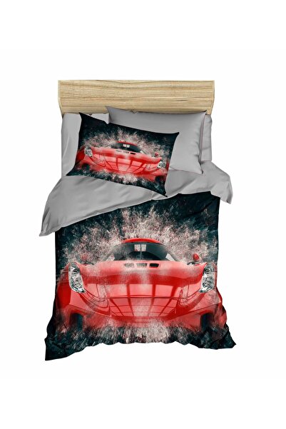 Fabeteks Race Car Red Single Young Bedding Set