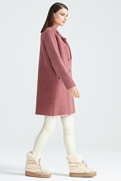 Tığ Triko KAZAYAĞI DESENLİ MİNK  KABAN PUDRA