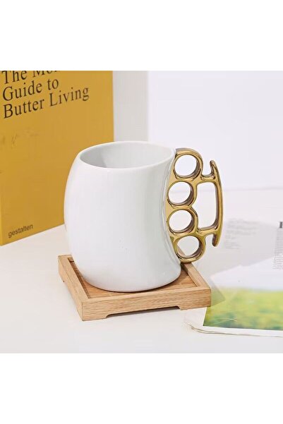 Livava White Brickle Porcelain Mug - 13X11