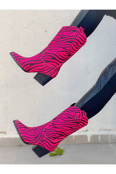 irmona ΜΠΟΤΑΚΙΑ DALLAS ΜΕ ΣΧΕΔΙΟ ZABRİ FUSIA BLACK ZEBRA