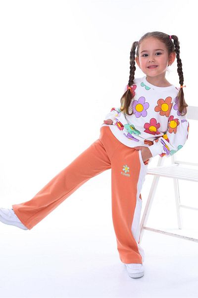 stella kids Daisy Patterned Girl's Suit (100% Cotton)