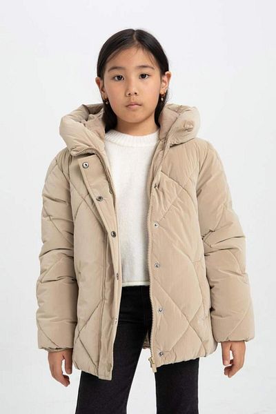 DeFacto Girl's Dfc - Water Repellent Hooded Puffer Jacket