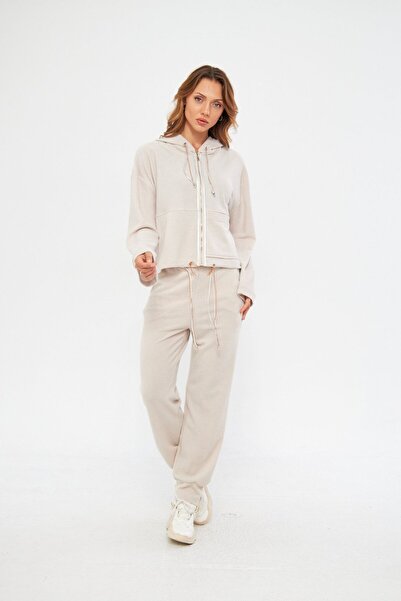 LAMANTE KAPÜŞONLU BEJ BLUZ