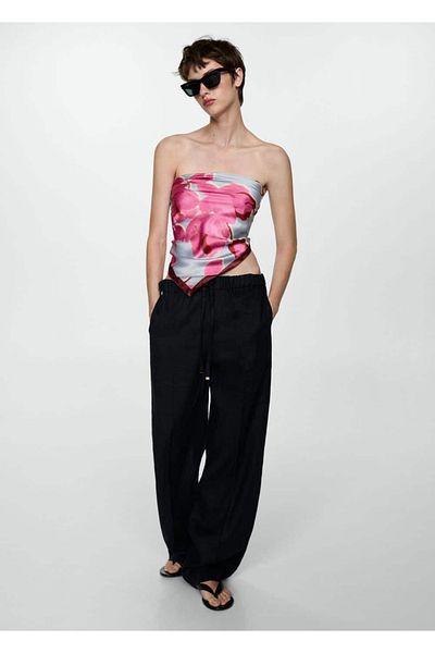 MANGO Woman Schal mit Blumenmuster