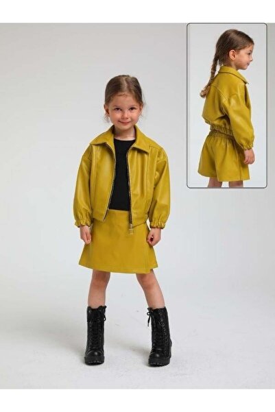 Zekids Kız Çocuk Yandan Cepli Beli Kolları Lastikli Bomber Ceket