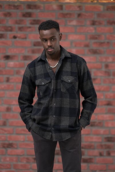 ModTime Оверсайз (широкий крій) картата сорочка з двома кишенями