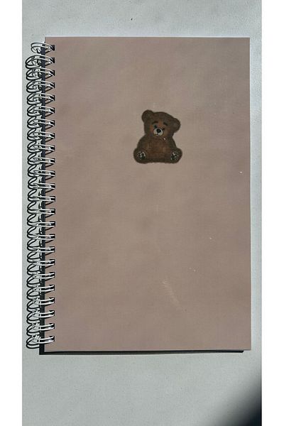 Handeto Kraft A5 Teddy Bear Themed 90Gr Spiral Notebook - Quote and Memo Notebook