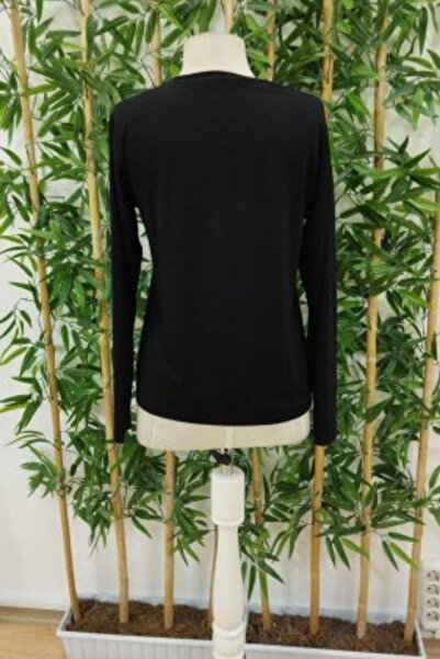 Mossta Μπλούζα από βισκόζη με σχέδιο προσώπου με λαιμόκοψη μαύρη