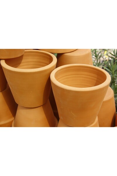 Tunç Botanik Antik Saksı - El Yapımı Doğal Çömlek