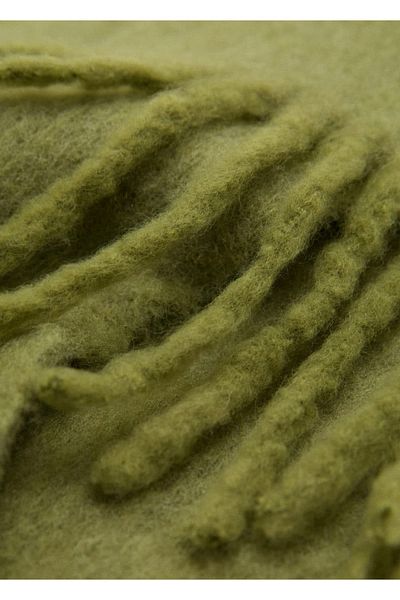 MANGO Woman Tassel Wool Blended Scarf