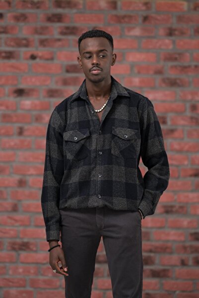 ModTime Оверсайз (широкий крій) картата сорочка з двома кишенями