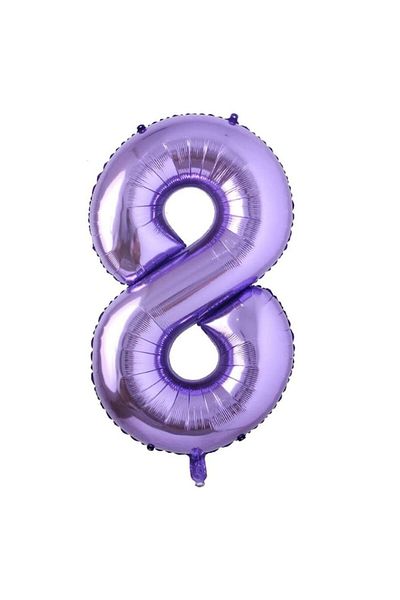 parti sürprizi Purple Color 8 Figures Foil Balloon 100 cm