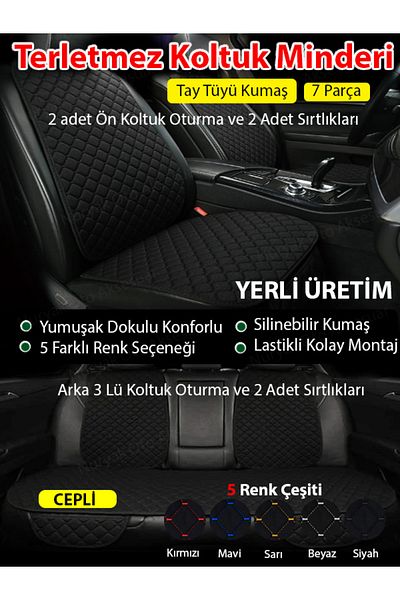 Nuryak Oto Aksesuar Nissan Primera P12 2001-2008 7 piese Set complet cusături negre cu pene thailandeză