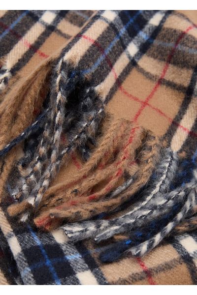 MANGO Woman Checked Scarf with Tassels