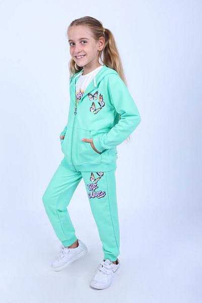 stella kids Hooded Three Piece Girl's Suit (100% Cotton)