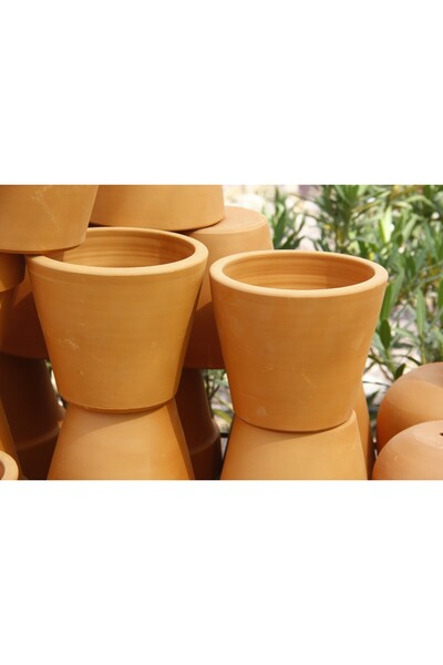 Tunç Botanik Antik Saksı - El Yapımı Doğal Çömlek