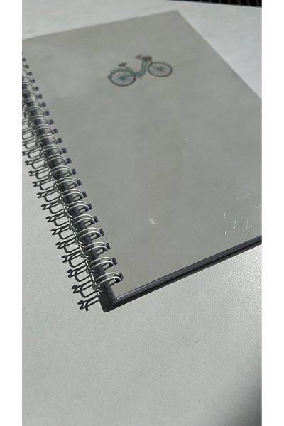 Handeto Kraft A5 Bike Themed 90Gr Unlined Spiral Notebook - Quote and Memo Notebook