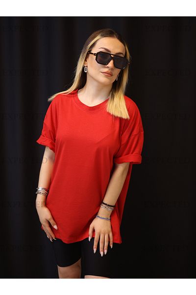 EXPECTED Lover Couple Friend Combination Oversize Basic Cotton Plain T-Shirt - 2 Pieces