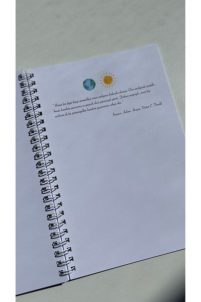 Handeto Kraft A5 Teddy Bear Themed 90Gr Spiral Notebook - Quote and Memo Notebook