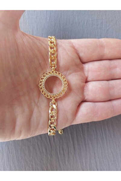 GEZERGOLD TAKI uyumlu 24ayar altın kaplama kümbet bileklik künye