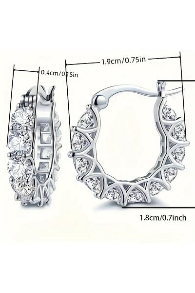 Store Stylish and Elegant Retro Hoop Earrings with Zircon Jewellers in Line