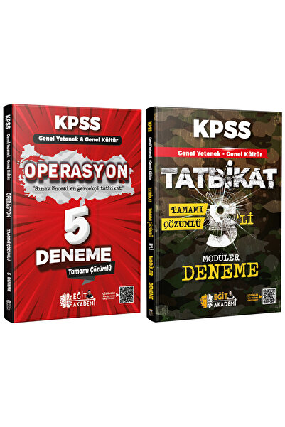 Eğit Akademi Kpss Genel Yetenek Genel Kültür Tatbikat & Operasyon Tamamı Çözümlü 5 Deneme Seti