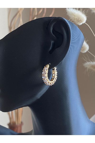 Store Stylish and Elegant Retro Hoop Earrings with Zircon Jewellers in Line