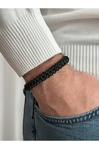 Miliva Erkek Bileklik | İp Erkek Bilekliği | Asansörlü Erkek Bileklik