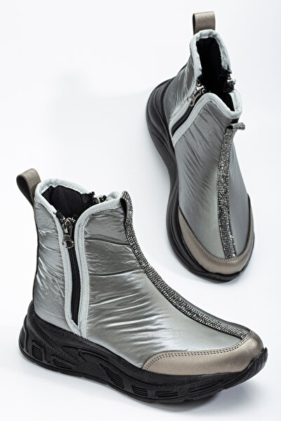 SUİNS SHOES Μπότες με φερμουάρ Suins Vanessa Diver Fabric Special Design με αξεσουάρ από πέτρα