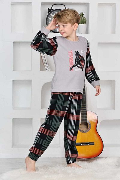 Reyhanlar Baseball Applique Embroidered Fleece Boy's Pajama Set