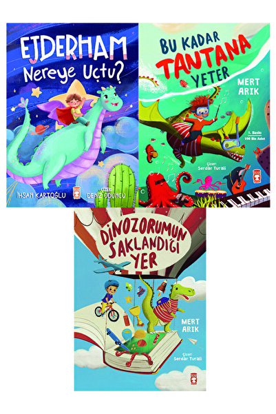 Timaş Çocuk 1. ve 2. Sınıf Okuma Seti 3 Kitap Set Ejderham Nereye Uçtu-Bu Kad...