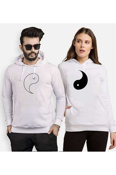 Tshirthane Ying Yang Lover Combos Hooded Couple Combination