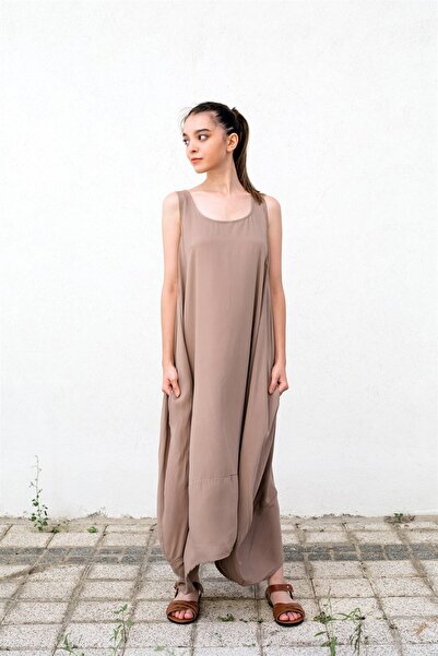 Gils Butik Bej Balon Model Elbise