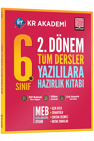 KR Akademi Yayınları 6. Sınıf 2. Dönem Tüm Dersler Yazılılara Hazırlık Kitabı