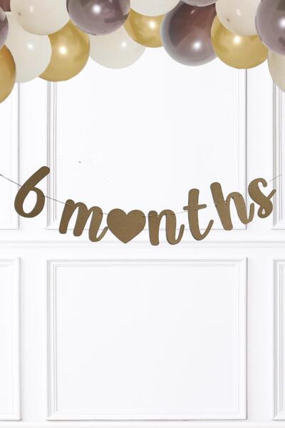 PEKSHOP 6 Months Banner Duvar Süsü Yarım Yaş , Altı Ay Parti Süsleri