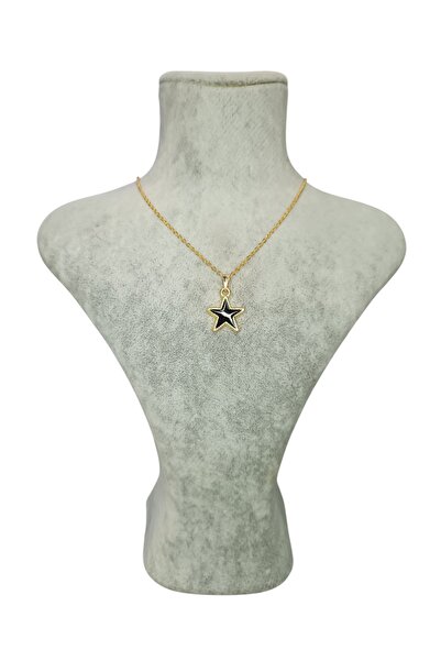 Mos Tespih قلادة سوداء مع شكل نجمة ذهبية