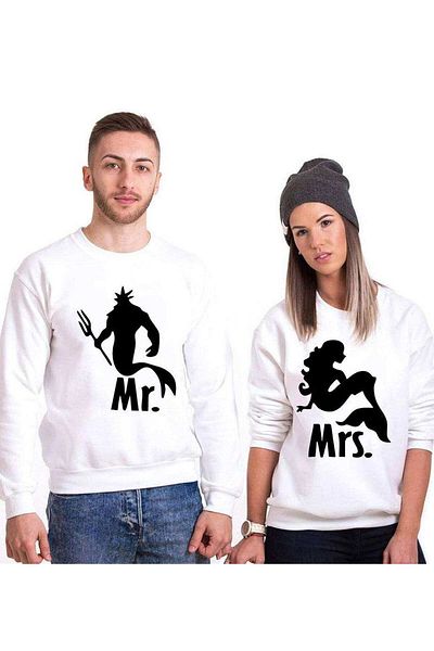 Tshirthane Mr. Mrs. Poseidon Lover Combinations Sweatshirt Couple Combination