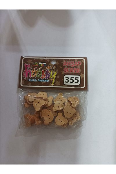 Nova Color Large Wooden Patterned Button Sober (1 Pack) - Nc-355