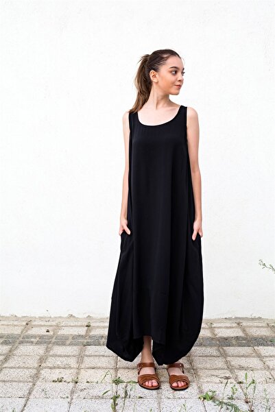 Gils Butik Black Balloon Model Dress