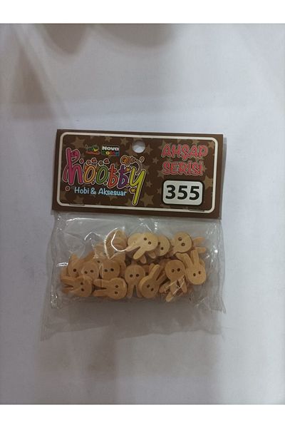 Nova Color Wooden Patterned Button Rabbit (Large) Nc-355 (1 Pack)