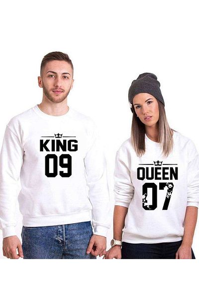Tshirthane King 09 Queen 07 Lover Combinations Sweatshirt Couple Combination